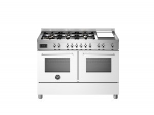 Bertazzoni Professional-serien. 120 cm gasspis med 6-brännare + stekbord, elektrisk dubbelugn. Vit. (PRO126G2EBIT) - 5 års garanti
