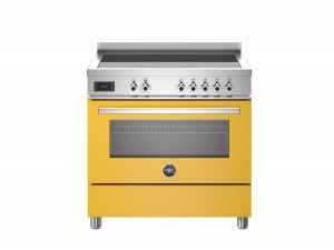 Bertazzoni Professional-serien. 90 cm spis, 5 zon induktionshäll med flexizone, singelugn med varmluft + grill*. Gul. (PRO95I1EGIT) - 5 års garanti
