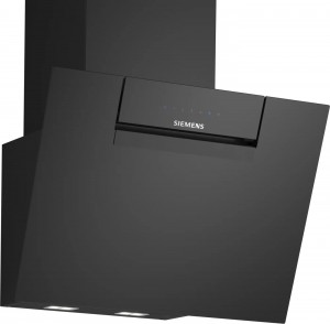 Siemens iQ300, Vägghängd köksfläkt, 60 cm, Klarglas med svart tryck (LC67KFN60) - 2 års garanti