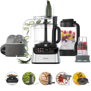 Kenwood Matberedare MultiPRO Onetouch. 1000W. 11 tillbehör. Svart / rostfri. (FDM73.850SS) - Fri frakt. omgående leverans
