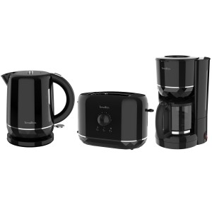 Terraillon Frukostpaket Diamond Serie. Svart. Vattenkokare 1.5L. Brödrost 2-skivor. Kaffebryggare 1,25L m. droppstopp. (A14965) - Fri frakt, omgående leverans