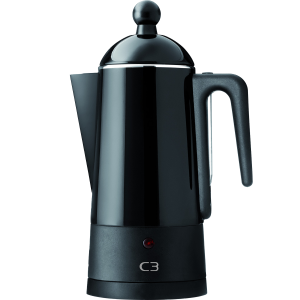 C3 Perkolator Design (Svart) i stål. 10-koppar. (30-30204ECO) - Fri frakt, omgående leverans
