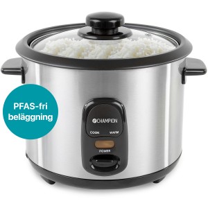Champion Riskokare. 1,5L. 500W. Fri från PFAS. Varmhållningsfunktion. Rostfri. (CHRK500)
