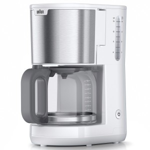 Braun Kaffebryggare Purshine. 10 koppar. EasyFill-filterhållare. Droppstopp. Vit. (KF1500WH) - Fri frakt