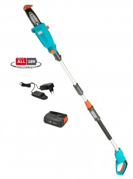 Gardena teleskopisk stångsåg med batteridrift. TCS 20/18V P4A – 14770-20. Komplett set (inkl. 2,5Ah batteri och standardladdare) - Fri frakt