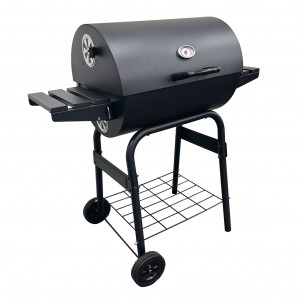 Landmann kolgrillstunna 550. Grillyta: 53 cm. Inbyggd termometer. Lockkrok. Svart. - Fri frakt