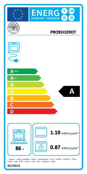 Energidekal Bertazzoni Professional-serien. 90 cm spis, 5 zon induktionshäll med flexizone, singelugn med varmluft + grill*. Orange. (PRO95I1EROT) - 5 års garanti