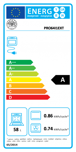 Energidekal Bertazzoni Professional-serien. 60 cm spis, 4 zon induktionshäll, singelugn med varmluft + grill. Rostfri. (PRO64I1EXT) - 5 års garanti