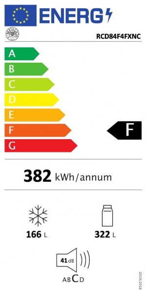 Energidekal Bertazzoni Master-serien. 84 cm fristående french door, cross door, kyl och frys i rostfritt stål. (RCD84F4FXNC/24) + Master handtag. - 5 års garanti