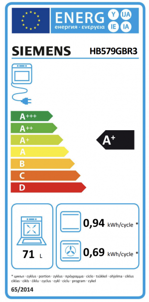 Energidekal Siemens iQ500, Inbyggnadsugn, 60 x 60 cm, Rostfritt stål (HB579GBR3) - 2 års garanti