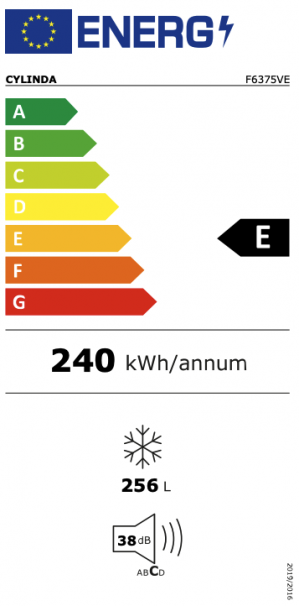 Energidekal Cylinda Frysskåp. 173 cm höjd. Vänsterhängd (omhängbar) Vit. (F6375VE) (1004237) - 2 års garanti. 4-6 vardagar leveranstid
